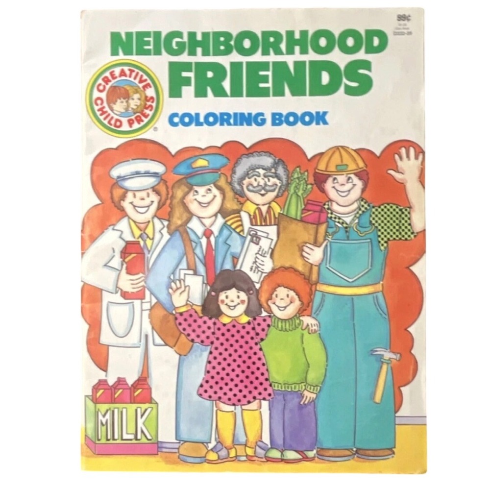Neighborhood Friends Coloring Book Creative Child Press Jeannie Friedman Vtg